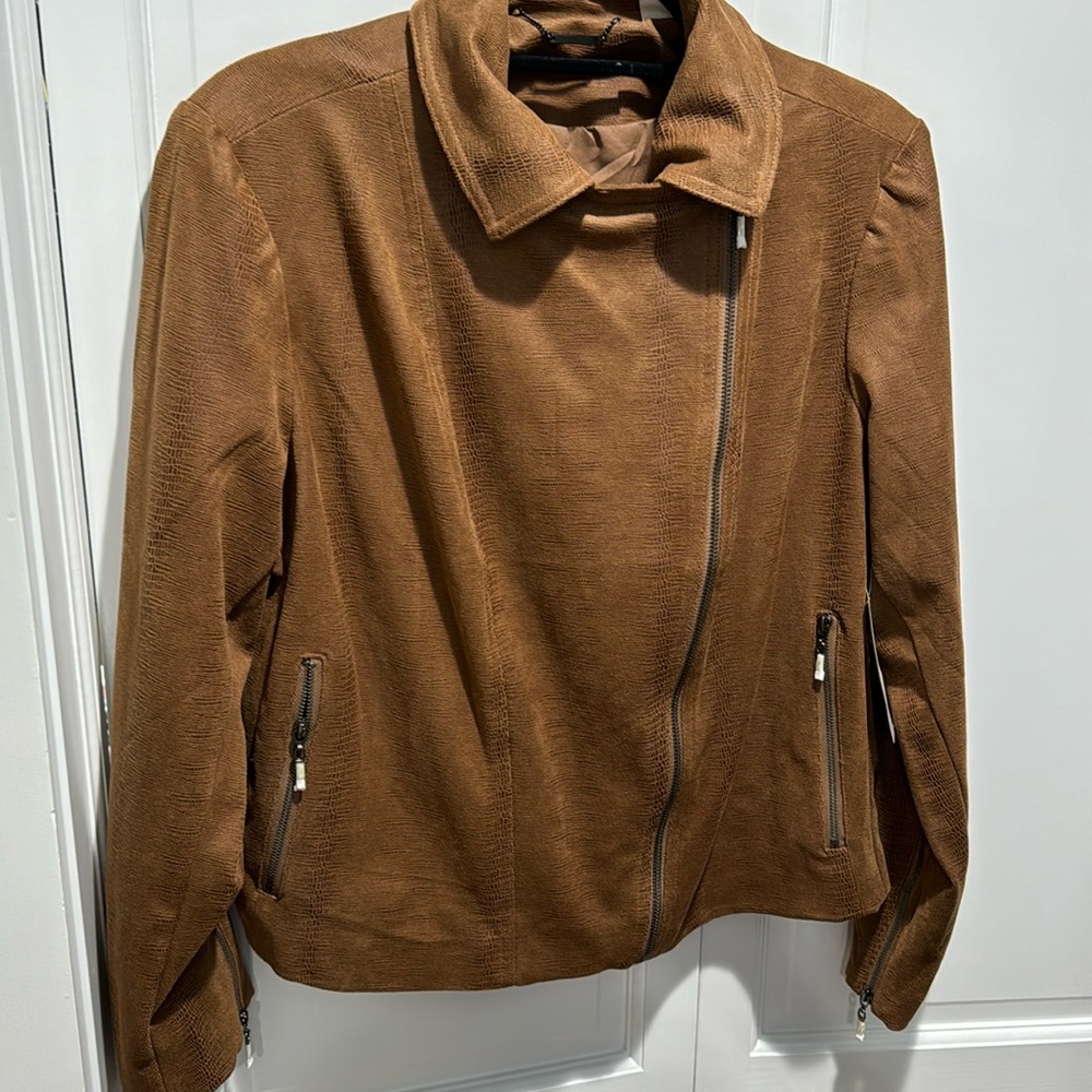 Chicos Faux Suede brown blazer